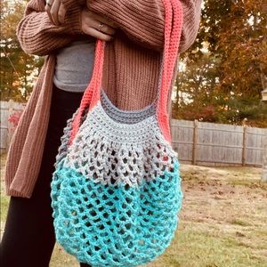 Handmade crocheted market bag